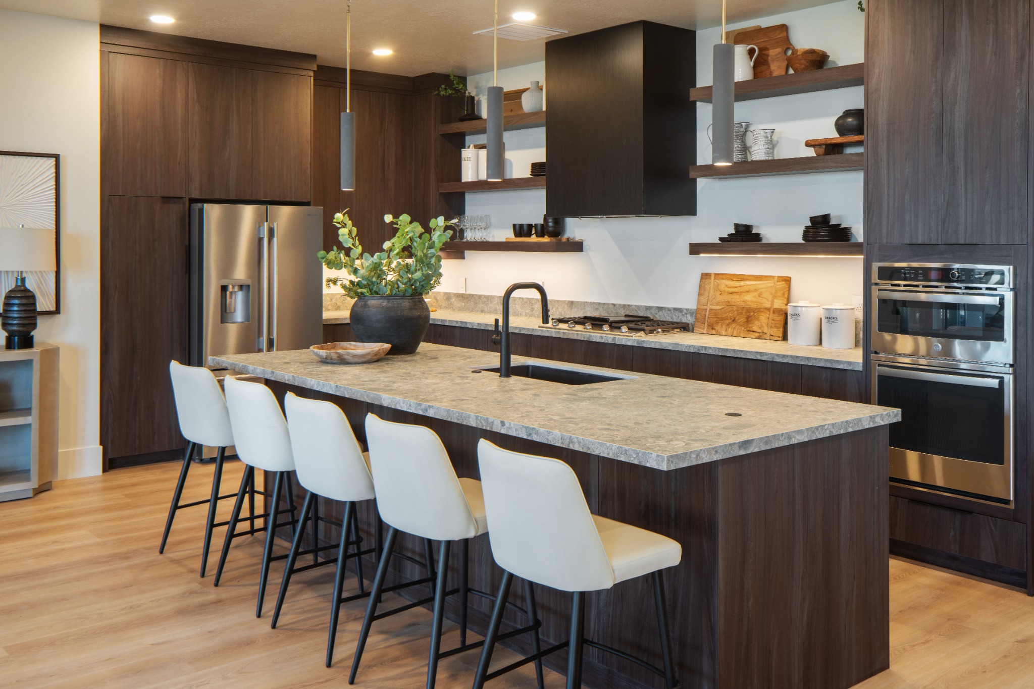 Custom dark wood kitchen